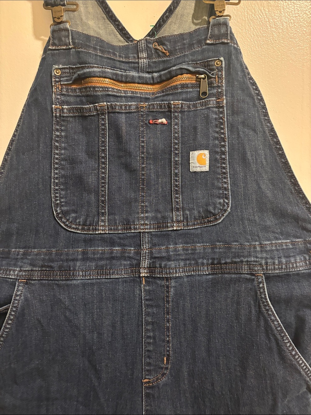 Carhartt Dark Blue Denim Women's Overalls - Picture 4 of 10